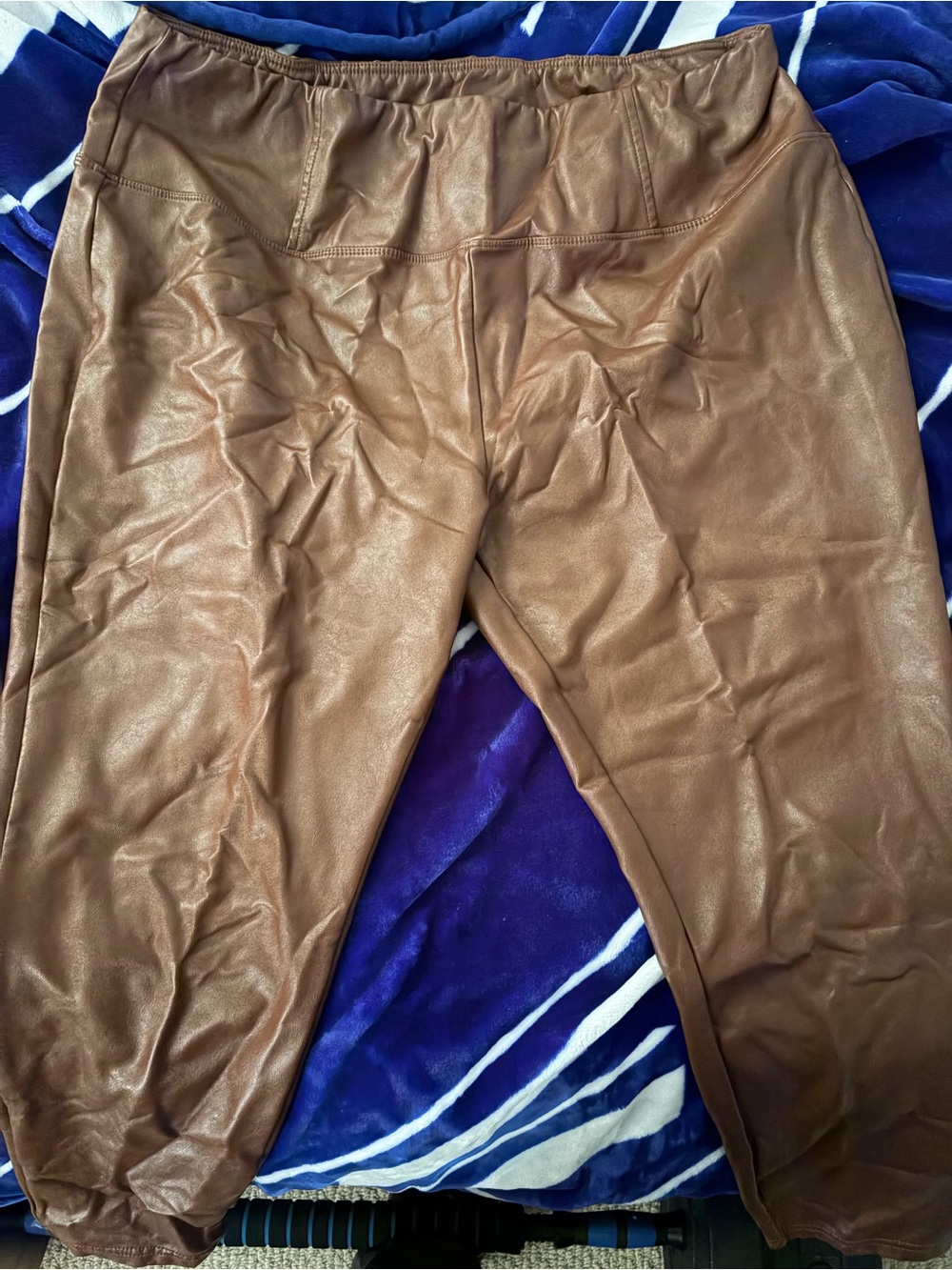 Tinseltown Cognac Faux Leather Trousers